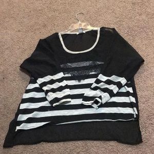 Black and White see though long sleeve